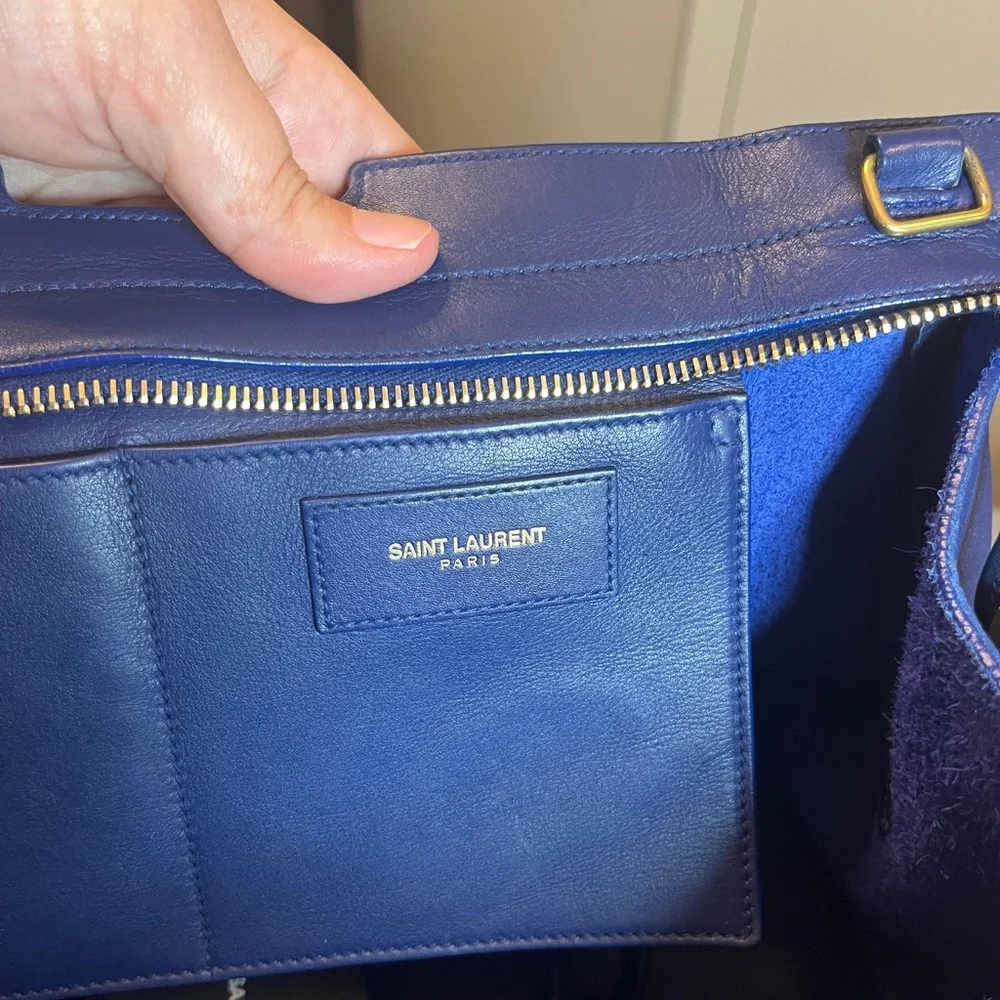 Yves Saint Laurent YSL Blue Leather Cabas Chyc - Picture 16 of 17